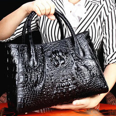 Handbag women's leather Tote Bag Quality Cowhide Crocodile Pattern bags women's brand Luxury Designer Women's bag HEBDO