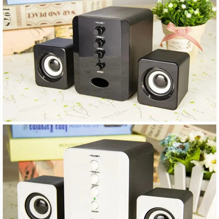 USB Subwoofer Speaker System, Wired Computer Speakers Great USB For DJ Music, Movies, Gaming, And Multimedia Laptops Computer HEBDO