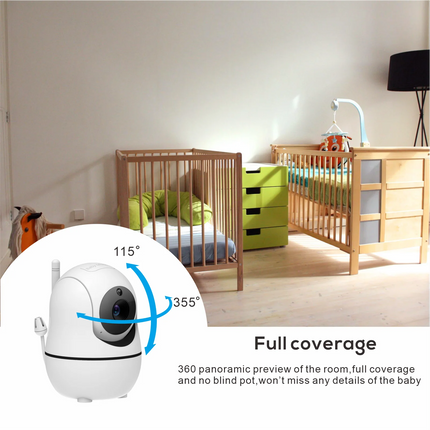 New 5 inch Video Baby Monitor with Camera and Audio, 4X Zoom, 22Hrs Battery, 1000ft Range 2-Way Audio Temperature Sensor Lullaby HEBDO STORE