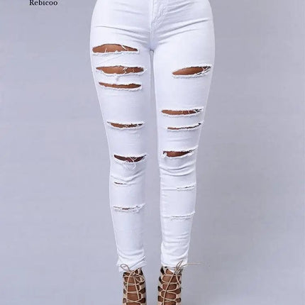 Women Slim Pants Jeans HEBDO STORE