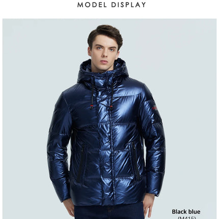 autumn and winter new men's hooded casual down jacket thick and warm men's winter clothing MWY20867D HEBDO STORE