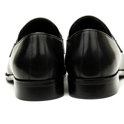 Large Size EUR45 Black Mens Loafers Casual Business Shoes Genuine Leather Wedding Dress Shoes With Buckle HEBDO STORE