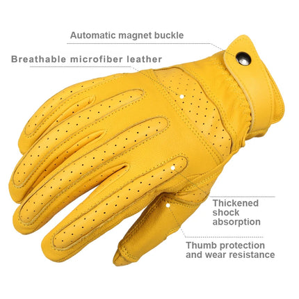 OZERO Retro Motorcycle Gloves Touchscreen Motorcyclist Gloves Full Finger Breathable Non-slip Motocross Riding Gloves Hebdo Store