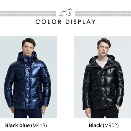 autumn and winter new men's hooded casual down jacket thick and warm men's winter clothing MWY20867D HEBDO STORE