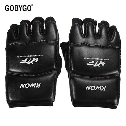 GOBYGO Half Finger Boxing Gloves PU Leather MMA Fighting Kick Boxing Gloves Karate Muay Thai Training Workout Gloves Kids Men Hebdo Store