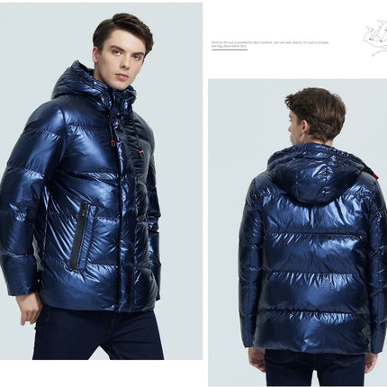 autumn and winter new men's hooded casual down jacket thick and warm men's winter clothing MWY20867D HEBDO STORE