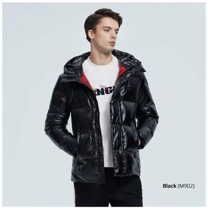 autumn and winter new men's hooded casual down jacket thick and warm men's winter clothing MWY20867D HEBDO STORE