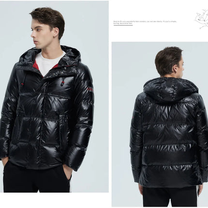 autumn and winter new men's hooded casual down jacket thick and warm men's winter clothing MWY20867D HEBDO STORE