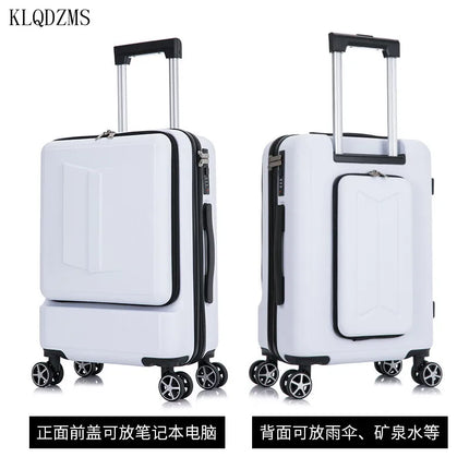 KLQDZMS 20’’24 Inch  Cabin Rolling Luggage Travel Suitcase Front Pocket Lock Cover With Laptop Bag HEBDO STORE