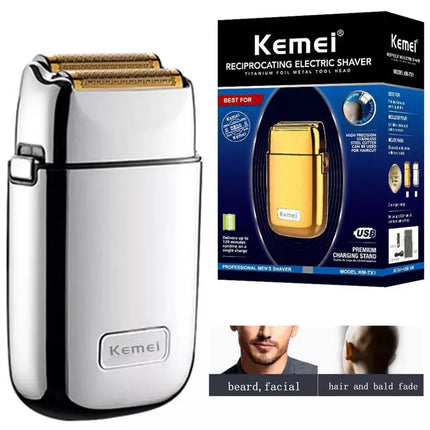 Original Kemei Rechargeable Metal Housing Pro Electric Shaver For Men Hair Beard Electric Razor Bald Shaving - Premium  from FRANTZDOL STORE  - Just $45.99! Shop now at FRANTZDOL STORE 