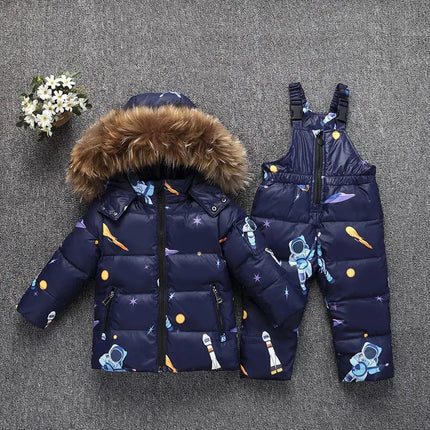 OLEKID -30 Degree Russia Winter children Boys Clothes set Down Jacket Coat + Overalls For Girl 1-5 Years Kids Baby Girl Snowsuit FRANTZDOL STORE