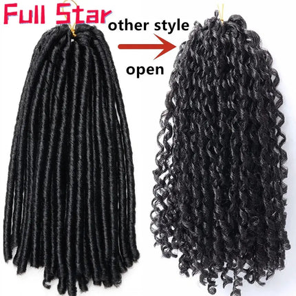 Full star 14inch 70g/pack Crochet Braids Synthetic Braiding Hair Extension Afro Hairstyles Soft Faux Locs Black Brown Color FRANTZDOL STORE