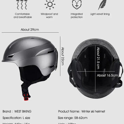 WEST BIKING Winter Warm Cycling Helmet Adjustable Motorcycle Electric Bike Safety Cap Men Women Ski Snowboard Bicycle Helmet HEBDO STORE