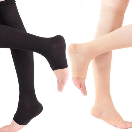 Open Toe Knee-High Medical Compression Stockings Varicose Veins Stocking Unisex Compression Brace Wrap Shaping 18-21mm Hebdo Store