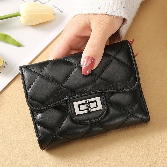 Women's Classic Style Rhombus Wallet Short Clutch HEBDO STORE