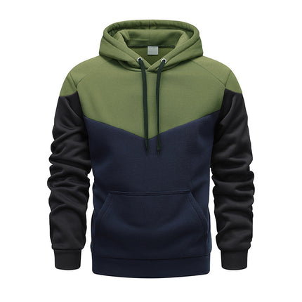 Men's Hoodie Patchwork Color Sweater HEBDO STORE