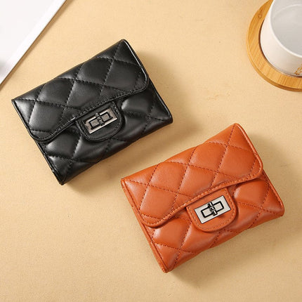 Women's Classic Style Rhombus Wallet Short Clutch HEBDO STORE