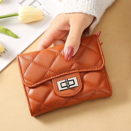 Women's Classic Style Rhombus Wallet Short Clutch HEBDO STORE