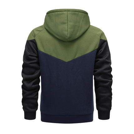 Men's Hoodie Patchwork Color Sweater HEBDO STORE