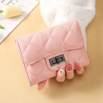 Women's Classic Style Rhombus Wallet Short Clutch HEBDO STORE