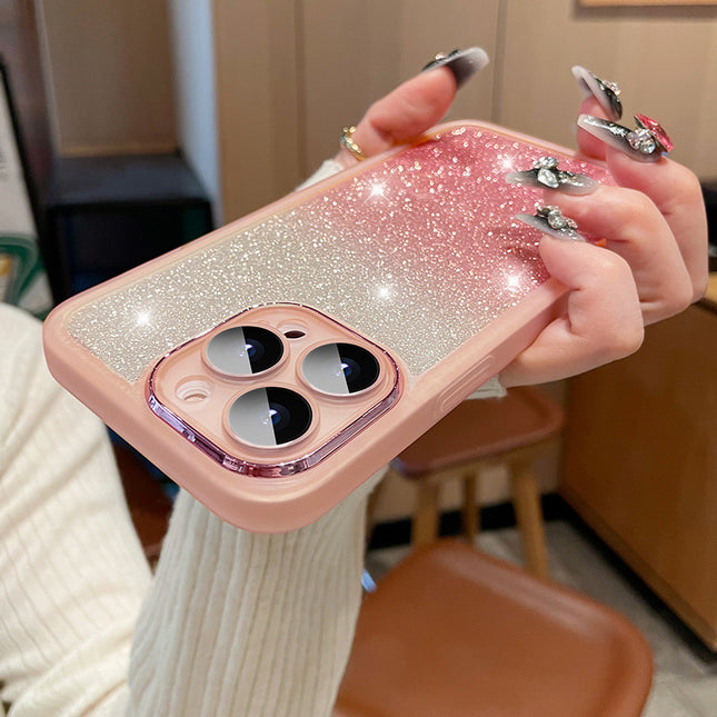 Gradient Glitter Silicone Soft Case Phone Case HEBDO STORE