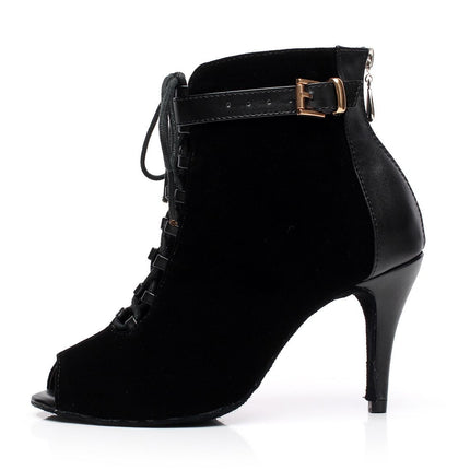 Black Women's Mid And Low Heel Boots HEBDO STORE