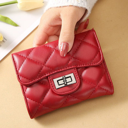 Women's Classic Style Rhombus Wallet Short Clutch HEBDO STORE