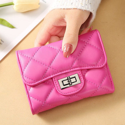 Women's Classic Style Rhombus Wallet Short Clutch HEBDO STORE