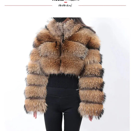 MAOMAOKONG 2023 Trend New Real Fur Coat Natural Fox Fur Women's Winter Coats Short Jackets Female Clothing Vests Fashion HEBDO STORE