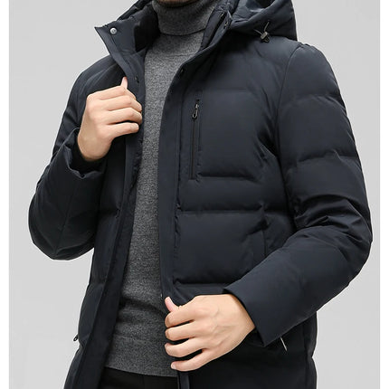 Black Winter Men's Down Jacket White Duck Down Detachable Hood Clothes Jack -20 dégré HEBDO STORE