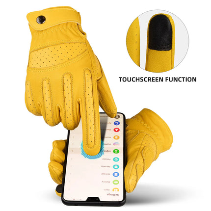 OZERO Retro Motorcycle Gloves Touchscreen Motorcyclist Gloves Full Finger Breathable Non-slip Motocross Riding Gloves Hebdo Store