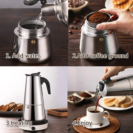 hebdo store 4/6/9 Cups Moka Pot Caffe Machine Espresso Cups Coffee Makers Latte Percolator Stove Top Moka Coffee Maker HEBDO STORE