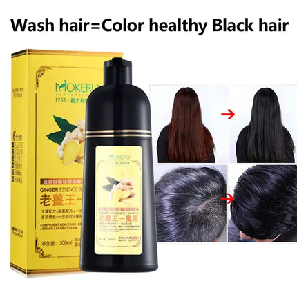 Mokeru Long Lasting Permanent Hair Color Natrual Ginger Hair Dye Black Shampoo for Women and Men Fast Beatuy Health Products HEBDO