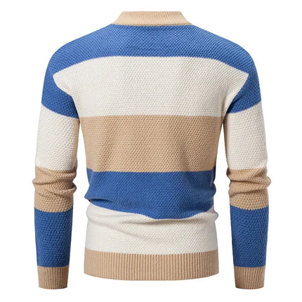 Fashion Patchwork Knitted Sweater Men Autumn Winter HEBDO