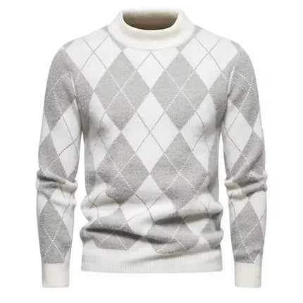 Fashion Patchwork Knitted Sweater Men Autumn Winter HEBDO