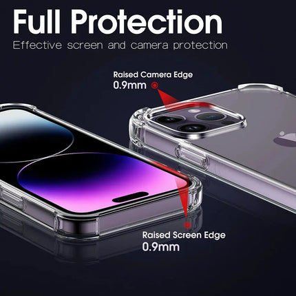 Shockproof Clear Phone Case For iPhone 15 14 13 12 11 Pro Max XR XS Max Silicone Soft TPU Back Cover For iPhone 15 14 13 11 Case Hebdo Store