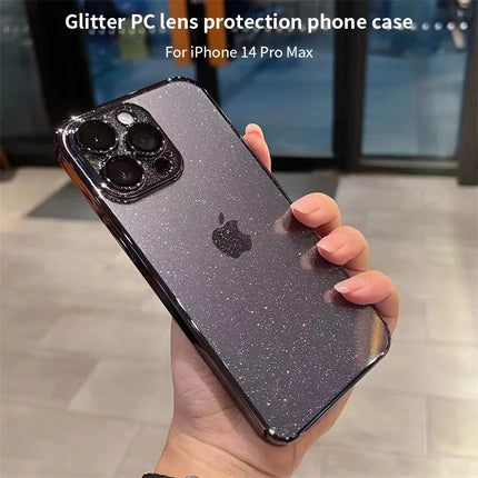 Luxury Electroplated Glitter Phone Case For IPhone 11 15 12 13 14 Pro Max Protective Shell Clear Transparent Shockproof Cover HEBDO STORE