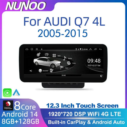 Android 14 Car Audio  Multimedia Player Carplay For Audi Q7 4L 2005-2015 GPS Navigation Stereo WIFI DSP Automotive Screen HEBDO