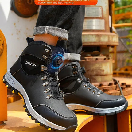 Rotating Button Safety Shoes Men Work Sneakers Indestructible Shoes Puncture-Proof Protective Shoes Work Boots Steel Toe HEBDO STORE