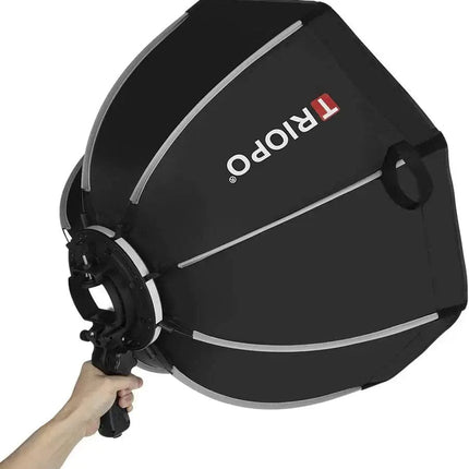 TRIOPO 55cm 65cm 90cm 120cm Foldable Octagon Softbox S Bracket Hand Grip for Godox V860III TT600 Yongnuo Speedlite Flash Light HEBDO STORE