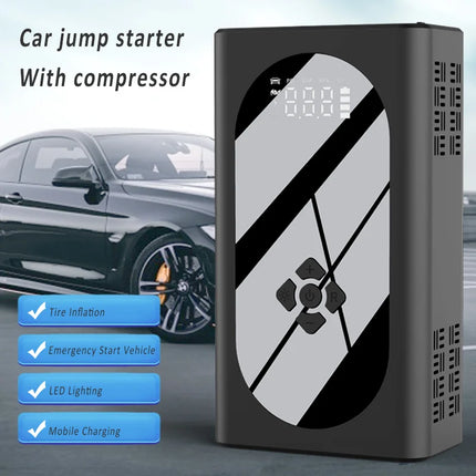 MoStar Car Jump Starter with Air Compressor Portable 4 in 1 Car Battery Starters Power Bank LED Lighting Auto Tyre Inflator Pump Hebdo Store