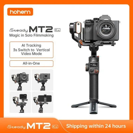 Hohem iSteady MT2 Kit for Mirrorless Camera Action Camre Smartphone, Stabilizer for Sony/Nikon/Canon, 3 Axis Gimbal Load 1.2kg HEBDO STORE