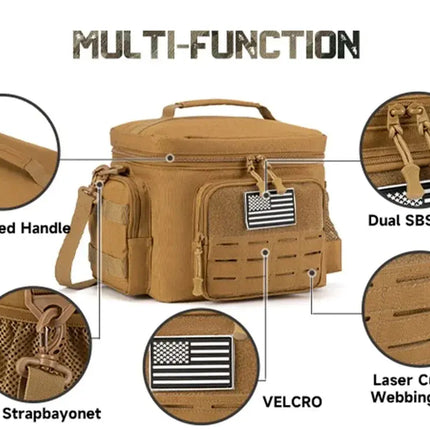 Tactical Thermal Cooler Bag Outdoor Heavy Duty Lunch Box Work Leakproof Insulated Durable Lunch Bag for Men Meal Camping Picnic HEBDO STORE