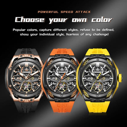 OUPINKE Men's Watches Full Skeleton 50ATM Waterproof Luminous Automatic Mechanical Watch for Man HEBDO STORE