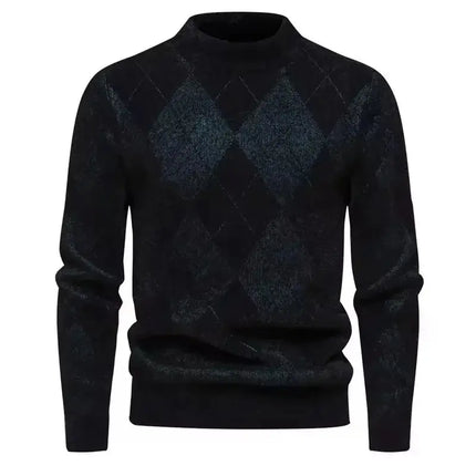 Fashion Patchwork Knitted Sweater Men Autumn Winter HEBDO