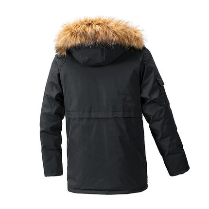 Fur Collar Men's Parkas Thick Warm Winter Fashion Men's Jacket Parkas Cotton Coat Jacket Outdoor Hooded HEBDO STORE