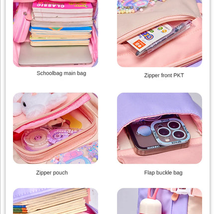 2023 Primary School Girls' Schoolbag Kawaii Lightweight Children's Bag Waterproof Bags Colorful Travel Backpack Mochilas Gifts HEBDO STORE