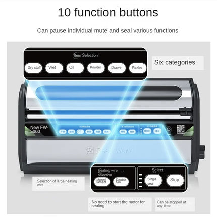 Powerful Vacuum Sealer - Two-in-One Food Sealing Machine for Dry and Wet Items 110V-220V HEBDO STORE