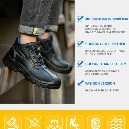 Safety Shoes Boots Man Steel Toe Cap for Work  Work Wear  Industrial Boots Man Protection for the Feet Waterproof HEBDO STORE