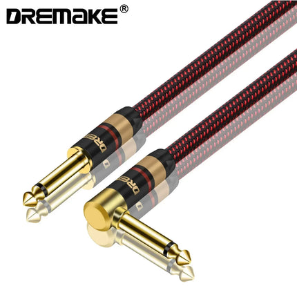 DREMAKE Premium 6.5mm to 6.5mm Guitar Audio Cable Mono 6.35mm Quarter Inch Male to Male Instrument Patch Cord for Bass E-Piano HEBDO STORE